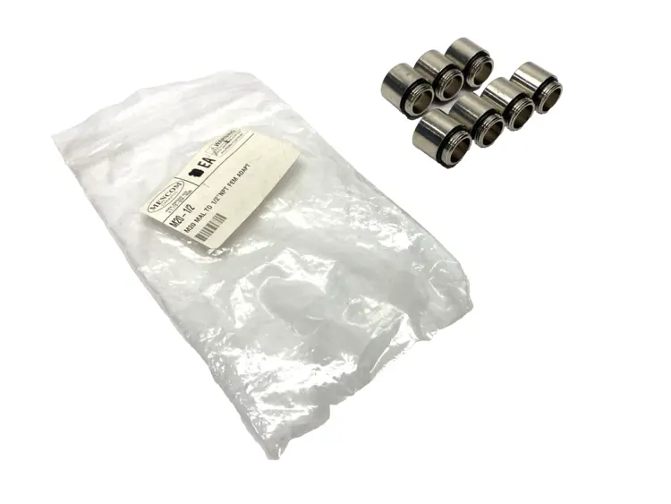 New | in-Stock Mencom Adapter M20 Male to 1/2" NPT Female LOT OF 7 Electrical Fittings Michigan US | Maverick Industrial Sales #1398399