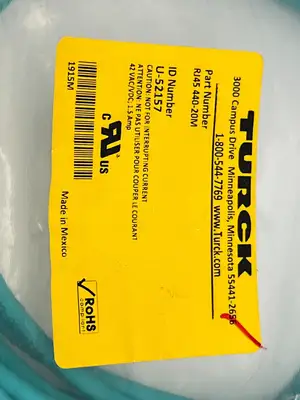 RJ45 440-20M | Turck  Ethernet Cordset Male RJ45 PVC 20m Length U-52157 - New