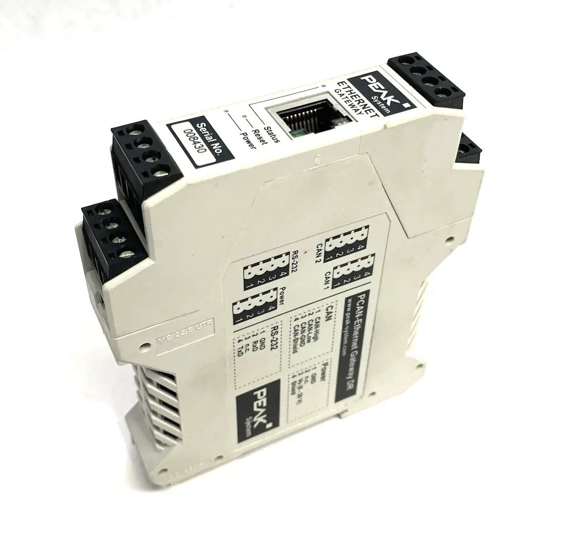 USED PEAK SYSTEMS PCAN-ETHERNET GATEWAY DR, CAN TO LAN GATEWAY IN DIN RAIL