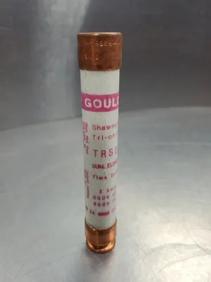 Gould Shawmut TRS2R Dual Element Time Delay Fuse, 2Amp 600VAC/DC. 4D-38