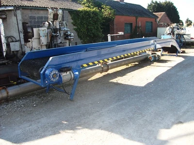Flat Black Rubber Belt Conveyor 600mm wide x 7,600mm long