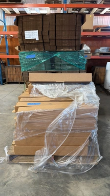 Pallet of empty Boxes measures 30.75" L x 4"  x 4". Quantity approx 53