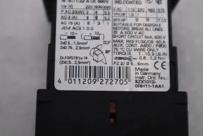 LOT OF 4 - SIEMENS 3RT1016-1BB41 CONTACTOR STOCK 5434