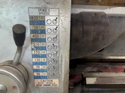 14" X 40" SUMMIT MODEL #14 ENGINE LATHE. 2" HOLE: STOCK #23258