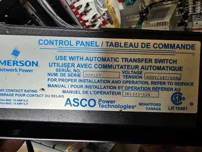 Used 2012 ASCO J7ACTBA30600R5XC Switchgears British Columbia CA | Lenmark #1426976