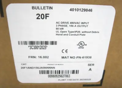 New | in-Stock Allen-Bradley 20F1AND156JA0NNNNN Motor Control Parts New Hampshire US | Bitter End Trading #1547939
