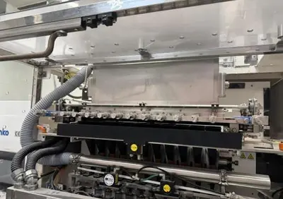 USED SANKO MODEL FC-1000 STICK PACK VERTICAL FORM FILL SEAL MACHINE WITH VOLUMETRIC FEEDER SANKO MODEL FC-1000 STICK PACK VERTICAL FORM FILL SEAL MACHINE WITH VOLUMETRIC FEEDER