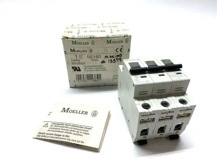 New | in-Stock MOELLER MINIATURE CIRCUIT BREAKER 3 POLE, 25A, 10KA Circuit Breakers | Maverick Industrial Sales #1108207