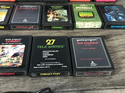 19 - Atari Video Games & 2 Paddle Controllers - see description for more info