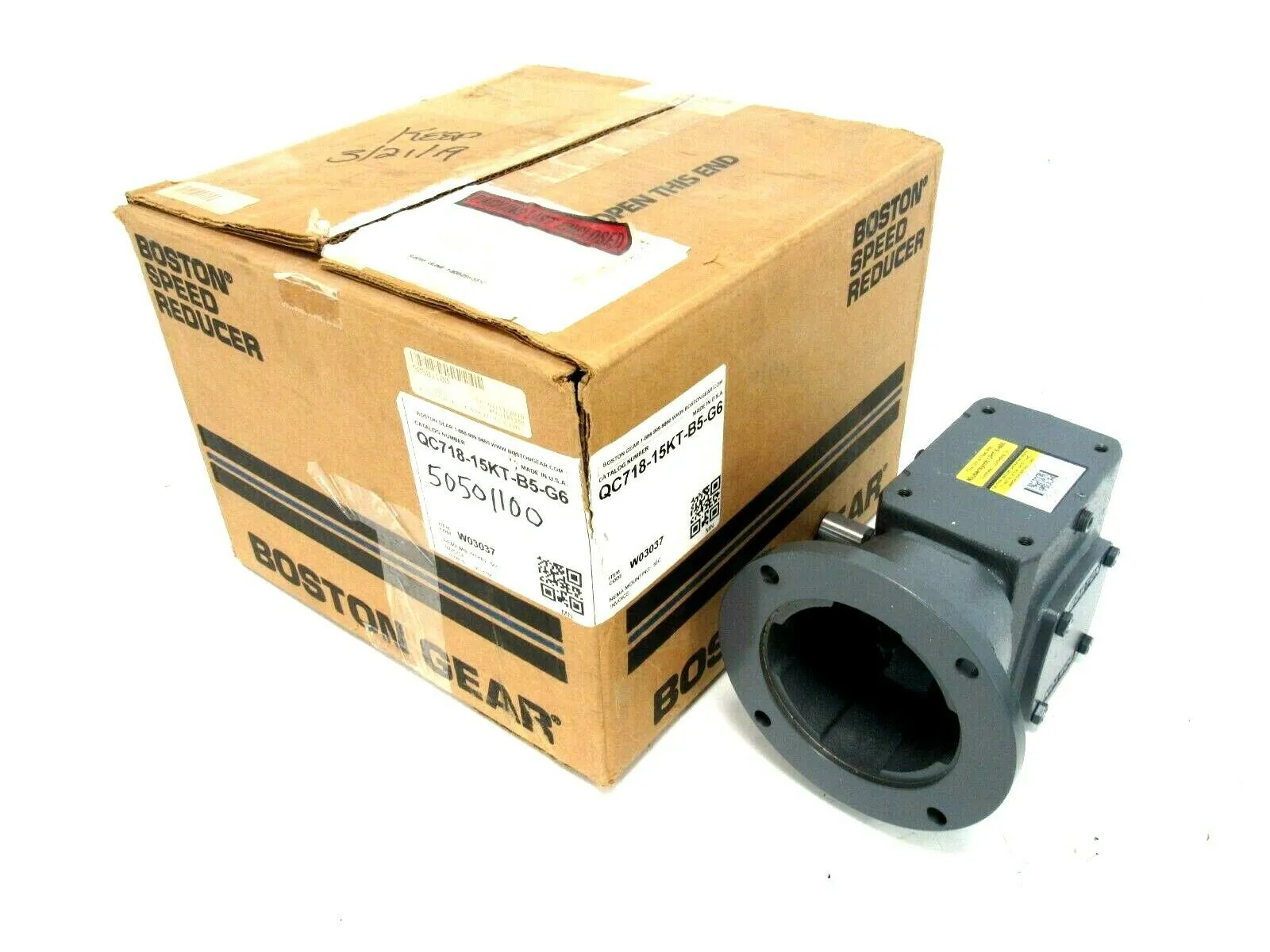NEW BOSTON GEAR QC718-15KT-B5-G6 GEAR REDUCER 15:1 QC71815KTB5G6