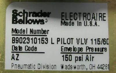 NEW SCHRADER BELLOWS B80141027 AIR MOTOR B80141027-110/60-5.000 B902310153
