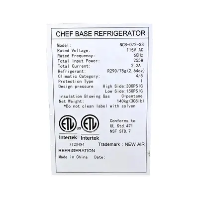 USED NEW AIR NCB-072-SS