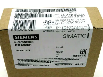 NEW SEALED SIEMENS 6ES7 972-0BA52-0XA0 BUSCONNECTOR 6ES79720BA520XA0