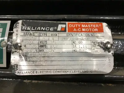 Used RELIANCE ELECTRIC 100HP ELECTRIC MOTOR, 575V A.C. Motors | Maverick Industrial Sales #1108416