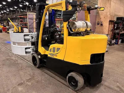 12,000 POUND HYSTER S120FTPRS FORKLIFT WITH 72" CASCADE CLAMP