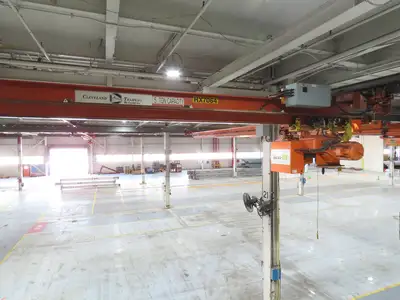 Cleveland Tramrail P&H 5 Ton Single Girder Underhung Bridge Crane 28' Span