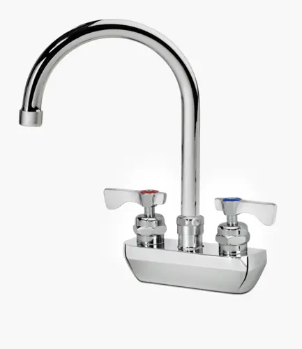 Krowne 14-401L Splash Mount Faucet - 6" Gooseneck Spout, 4" Centers