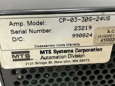 USED MTS SYSTEMS CO CP-03-30S-24VS