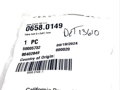 New | in-Stock ATLAS COPCO TC2002-B, 658.0149, 0658.0149 Bolts | Maverick Industrial Sales #1107045