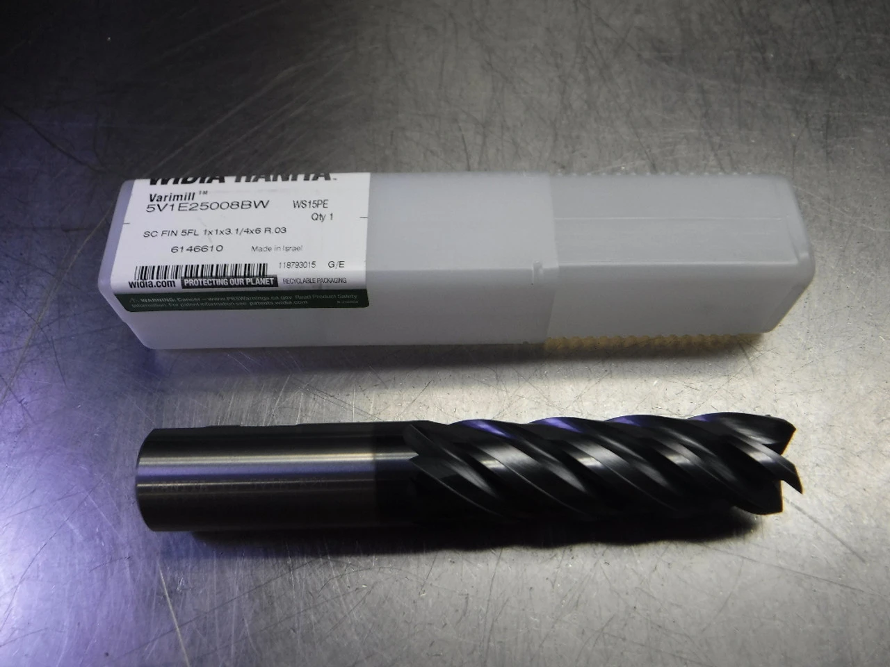Widia/Hanita 1" 5 Flute Carbide Endmill 1" Shank 5V1E25008BW WS15PE (LOC2184)