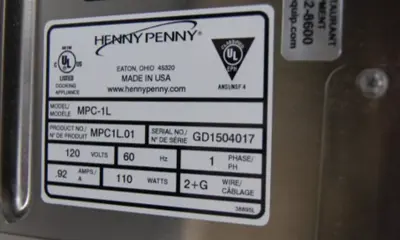 USED Henny Penny NUMBER: