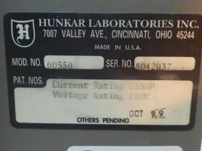 USED HUNKAR LABS 60550