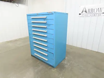 Nu-Era Modular Tool Storage Cabinet 10 Drawer 45x28x61" Stanley Vidmar Blue