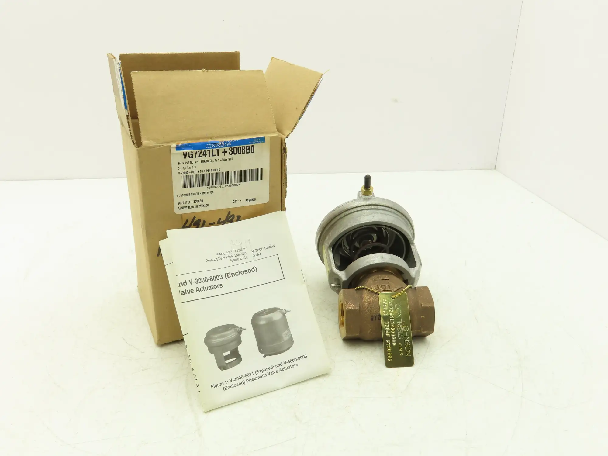 Johnson Controls 1PVG7241LT+3008B0 Control Valve Diaphragm 3/4NPT 250psi