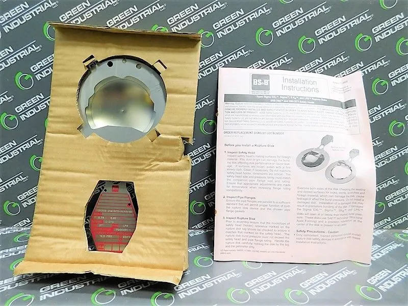 BS&B Safety Systems 3" 11000285-1 Rupture Disc 14.5 PSIG @ 650°F 131358 New