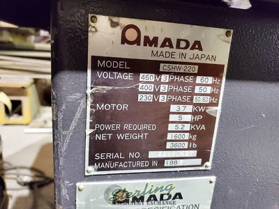 Used AMADA CSHW-220 Notching Machines California US | Sterling Machinery Exchange #1465624