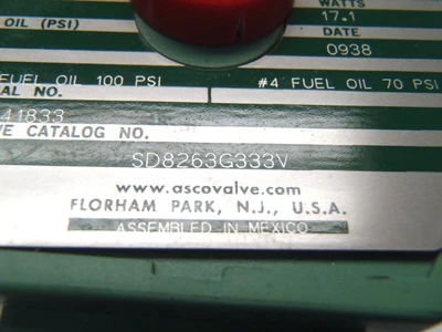 Used ASCO Red Hat II Solenoid Valve 3/8 Pipe 17.1 Watts Solenoid Valves Michigan US | Maverick Industrial Sales #1410700