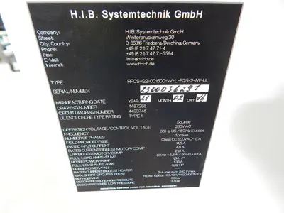 Used H.I.B. SYSTEMTECHNIK RFCS-G2-001500-W-L-R25-2-IW-UL Chillers Texas US | Aucto #1306976