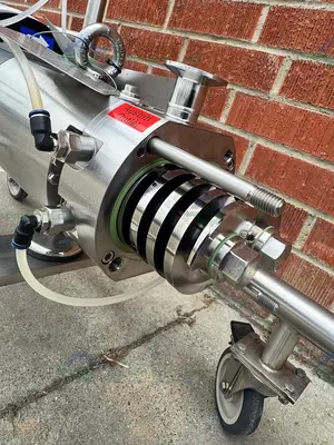 USED AXIFLOW STSC 50-16 STAINLESS STEEL TWIN SCREW PUMP W/ CONTROLLER, HEATING, 5HP