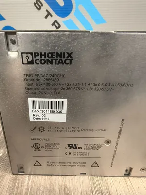 PHOENIX CONTACT TRIO-PS/3AC/24DC/10 PLC Power Supplies | ESS Industrial Equipment Sales (5)