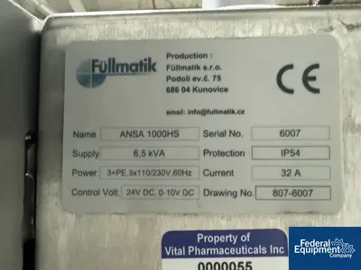 USED Fullmatik s.r.o Fullmatik Bottle Unscrambler, Model AHSA 1000HS