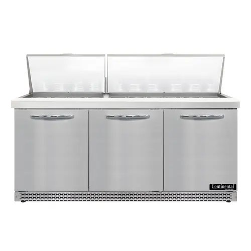 Continental D72N30M-FB 72" Designer Line Sandwich/salad Prep Table W/ Refrigerated Base, 115v