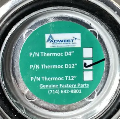 USED Adwest P/N Thermoc D12”