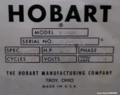 Used HOBART V1401 Mixers Illinois US | Aaron Equipment #1550404