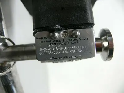 USED ITT PURE-FLO 3/4"-1" 90PSI 3-WAY DIAPHRAGM ACTUATOR W/ WESTLOCK POSITION MONITOR