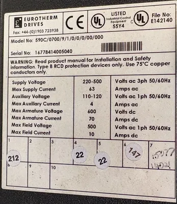 Eurotherm Drives 590C/0700/9/1/0/0/0/00/000 Servo Drives & Amplifiers | ESS Industrial Equipment Sales (8)