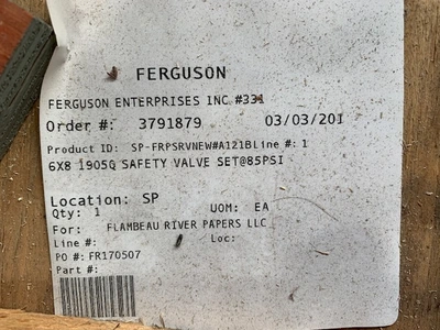 6" Consolidated Safety Relief Valve, Unused