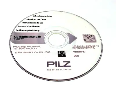 Used PILZ PNOZ OPERATING MANUALS DVD VERSION 80 Manuals Michigan US | Maverick Industrial Sales #1123114
