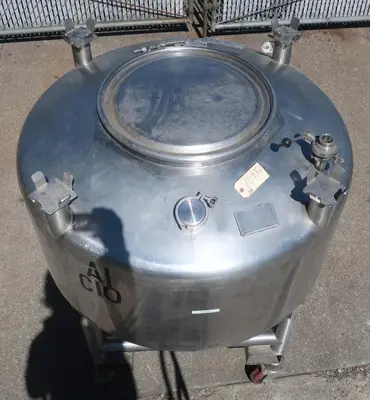 SPC9002  Tank 200 gallon vertical tank, Stainless Steel, conical on casters