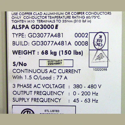 Alstom 60 HP VFD
