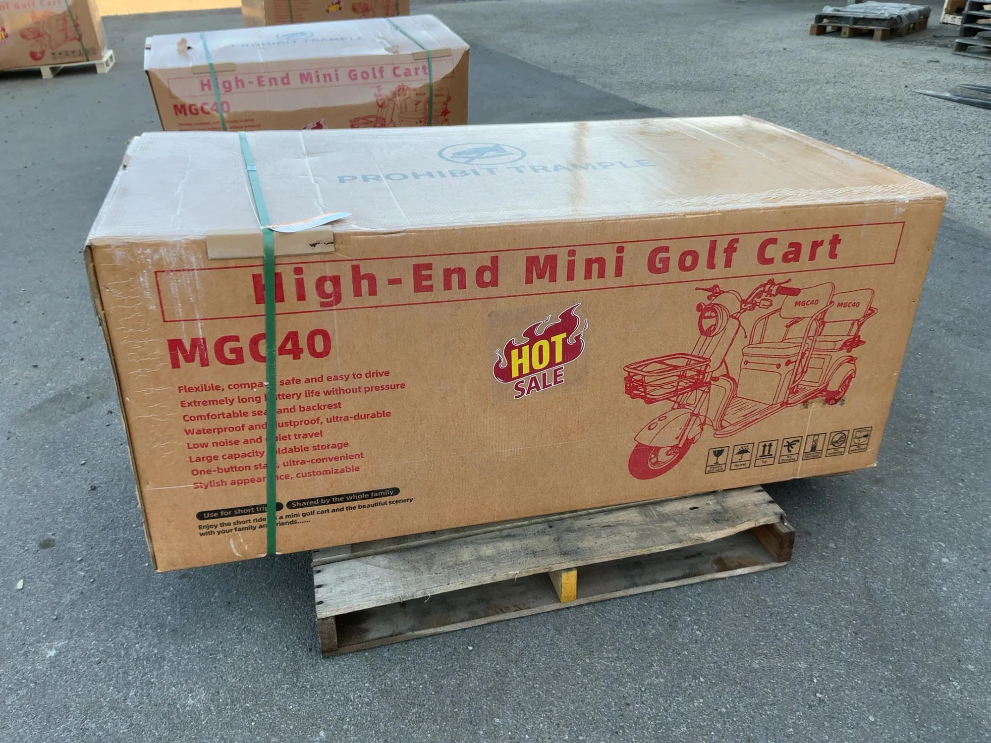 New SDLANCH MGC40 3-Wheel Mini Electric Golf Cart / Scooter, 60 Volt, 600 Watt Motor, Three Speed, 2...