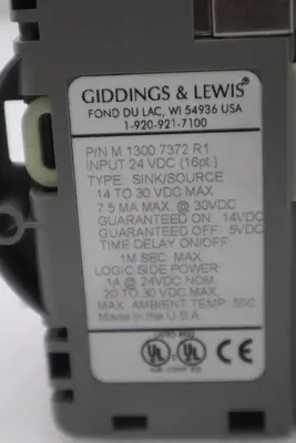 GIDDINGS & LEWIS M.1300.7372 R1 Input Module 24VDC SINK/SOURCE STOCK 641-D