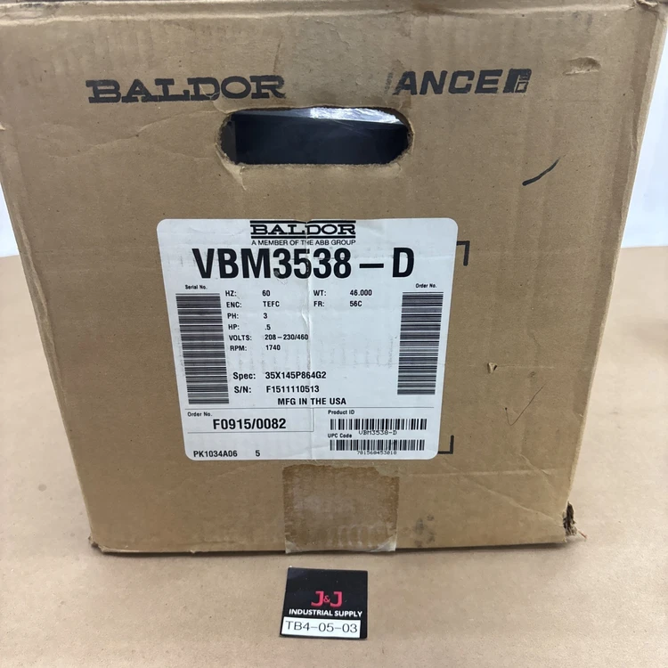 New | in-Stock Baldor VBM3538-D Motors (misc) Indiana US | J&J Industrial Supply #1341454