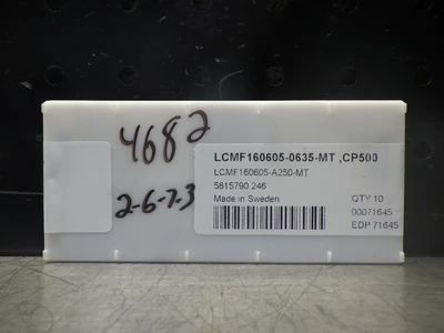 SECO Carbide Inserts QTY10 LCMF160605-0635-MT CP500 (LOC997B)