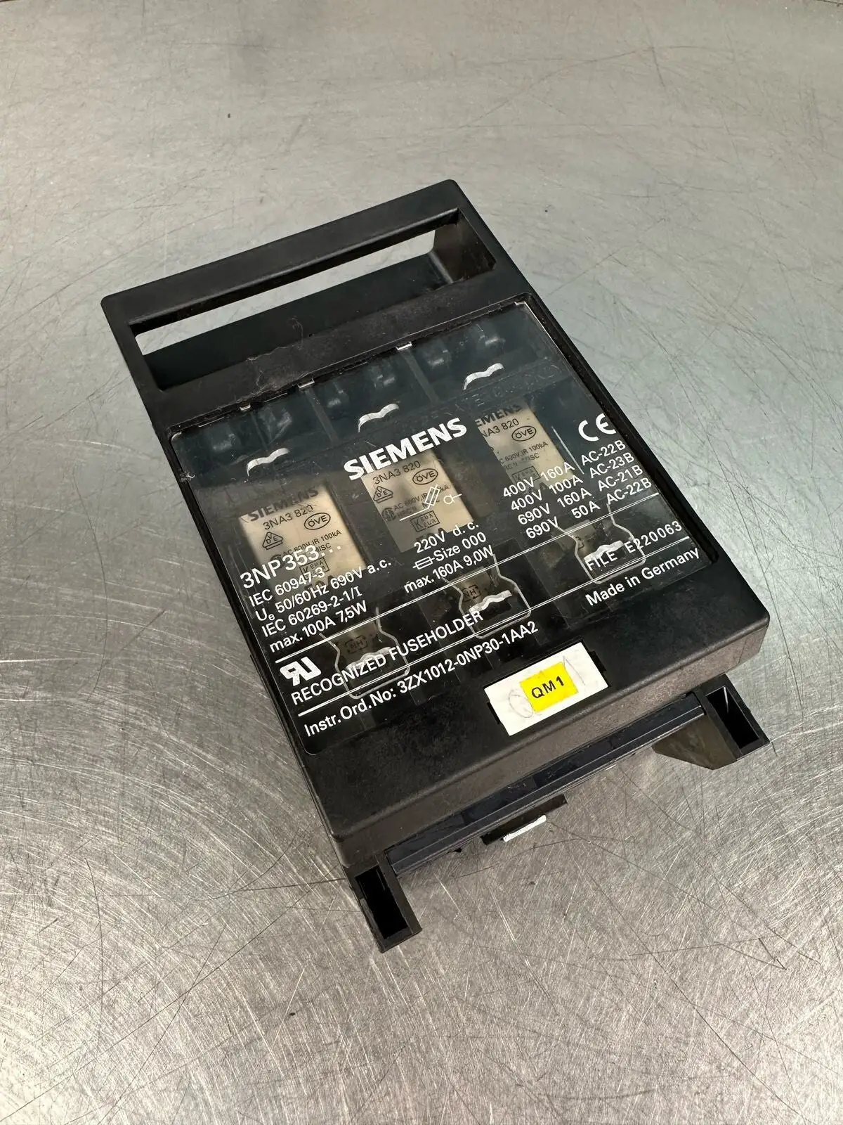 Siemens 3NP353 3ZX1012-0NP30—1AA2 Disconnect Fuse + 3 units x 50A (7.4.3)
