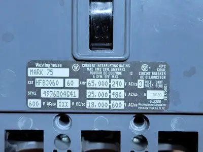 Used WESTINGHOUSE HFB3060 Switchgears British Columbia CA | Lenmark #835592
